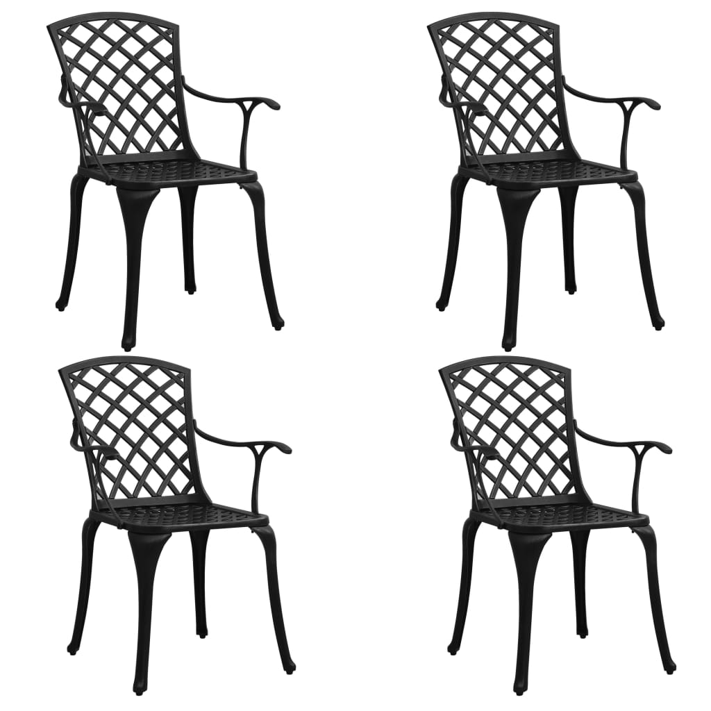 vidaXL 5 Piece Bistro Set Cast Aluminum Black