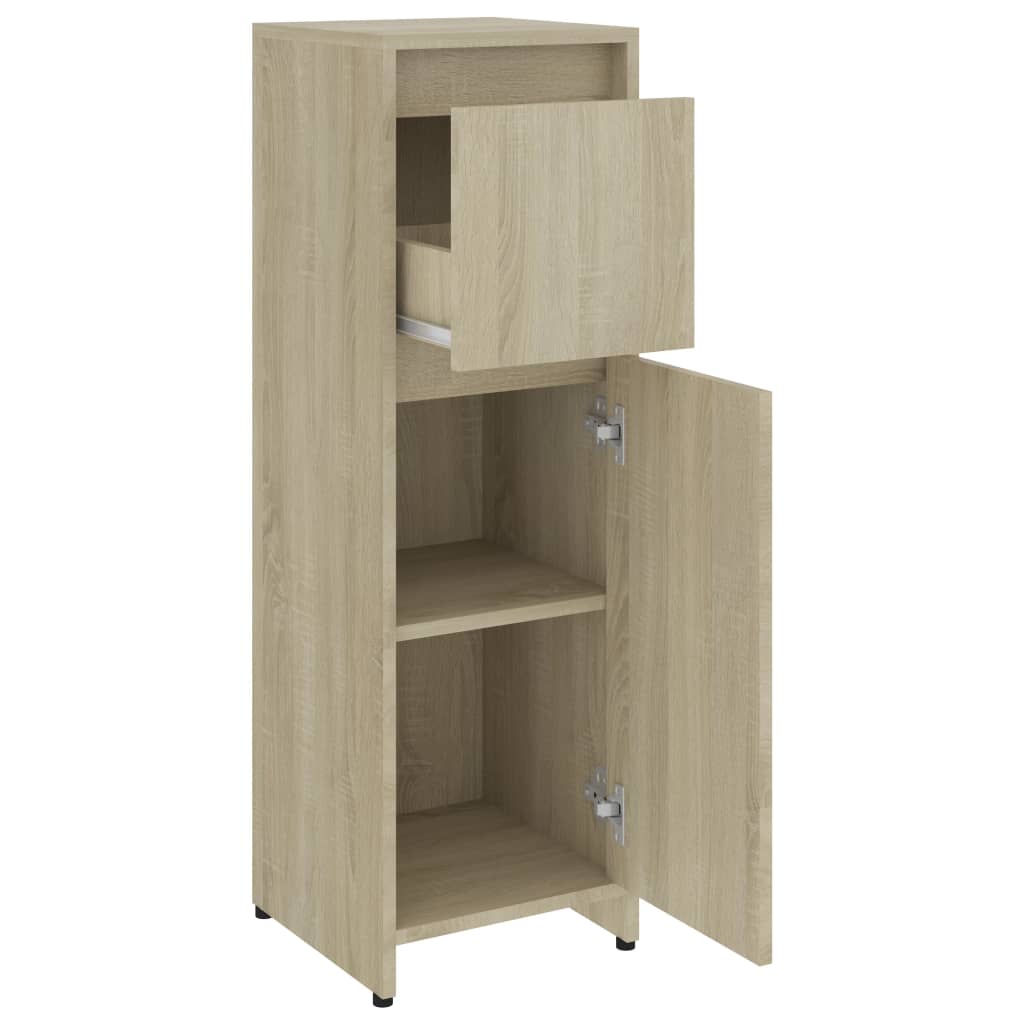 vidaXL 3 Piece Bathroom Furniture Set Sonoma Oak Engineered Wood