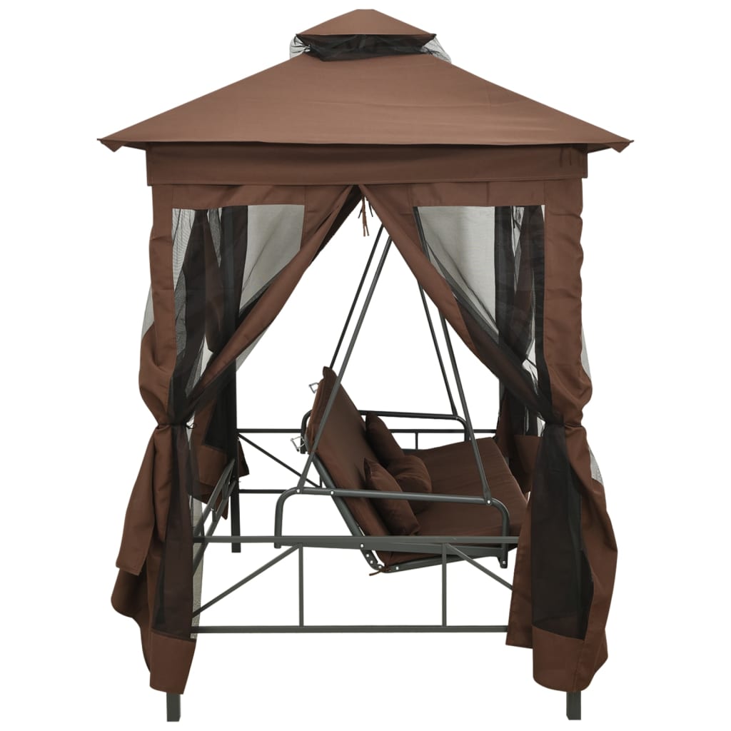 vidaXL Gazebo Convertible Swing Bench Coffee