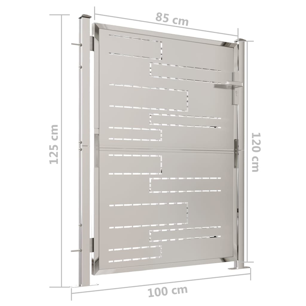 vidaXL Garden Gate 39.4"x49.2" Stainless Steel