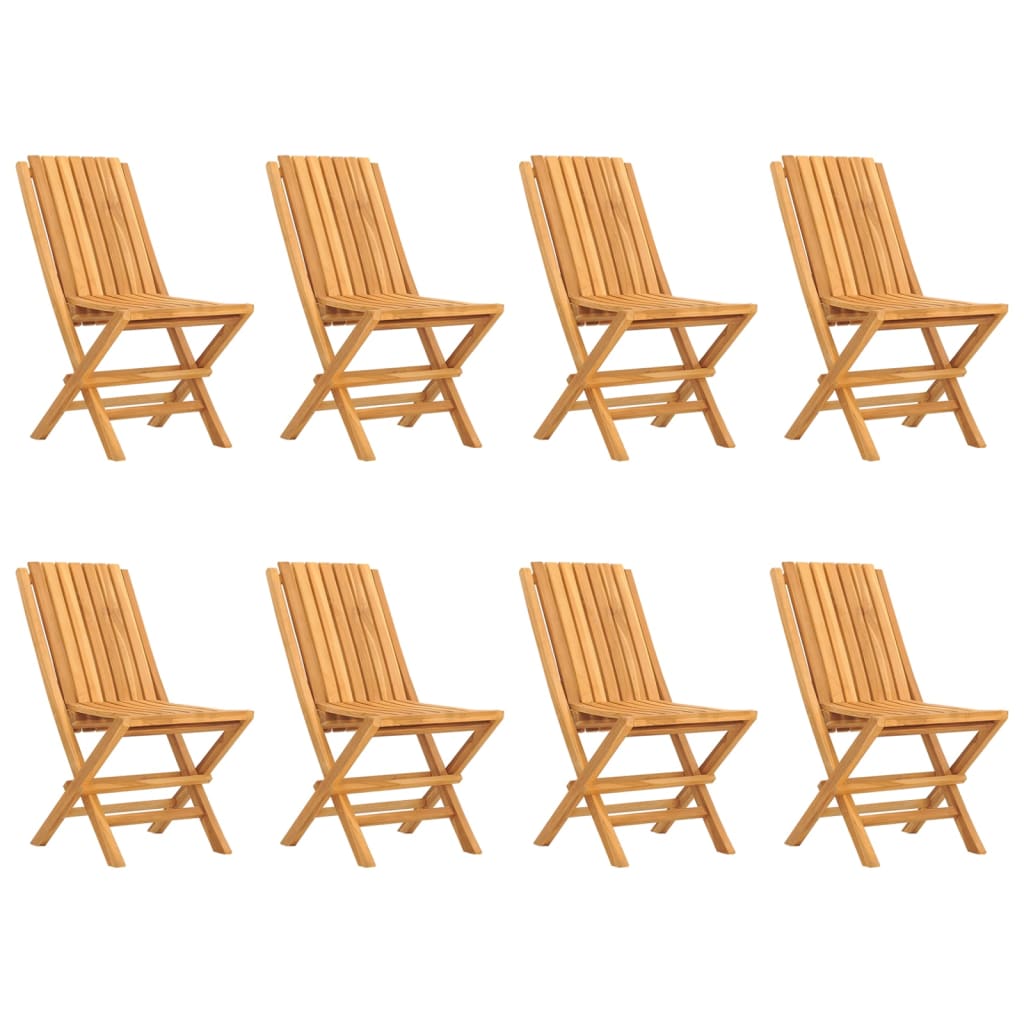 vidaXL Folding Patio Chairs 8 pcs 18.5"x18.5"x35" Solid Wood Teak