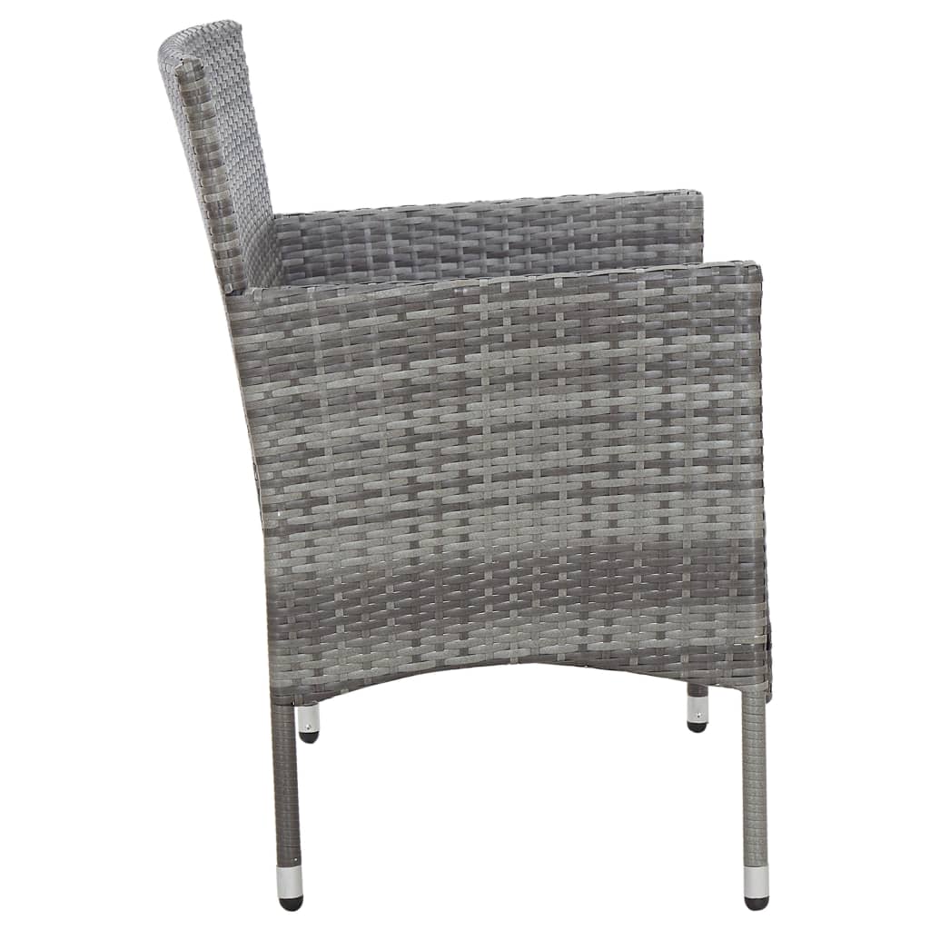 vidaXL Patio Bench 41.3" Poly Rattan Gray