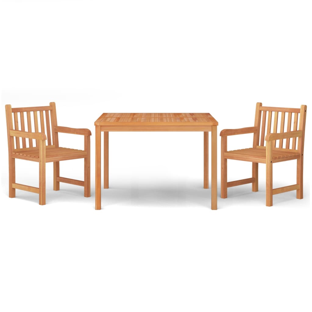 vidaXL 3 Piece Patio Dining Set Solid Wood Teak