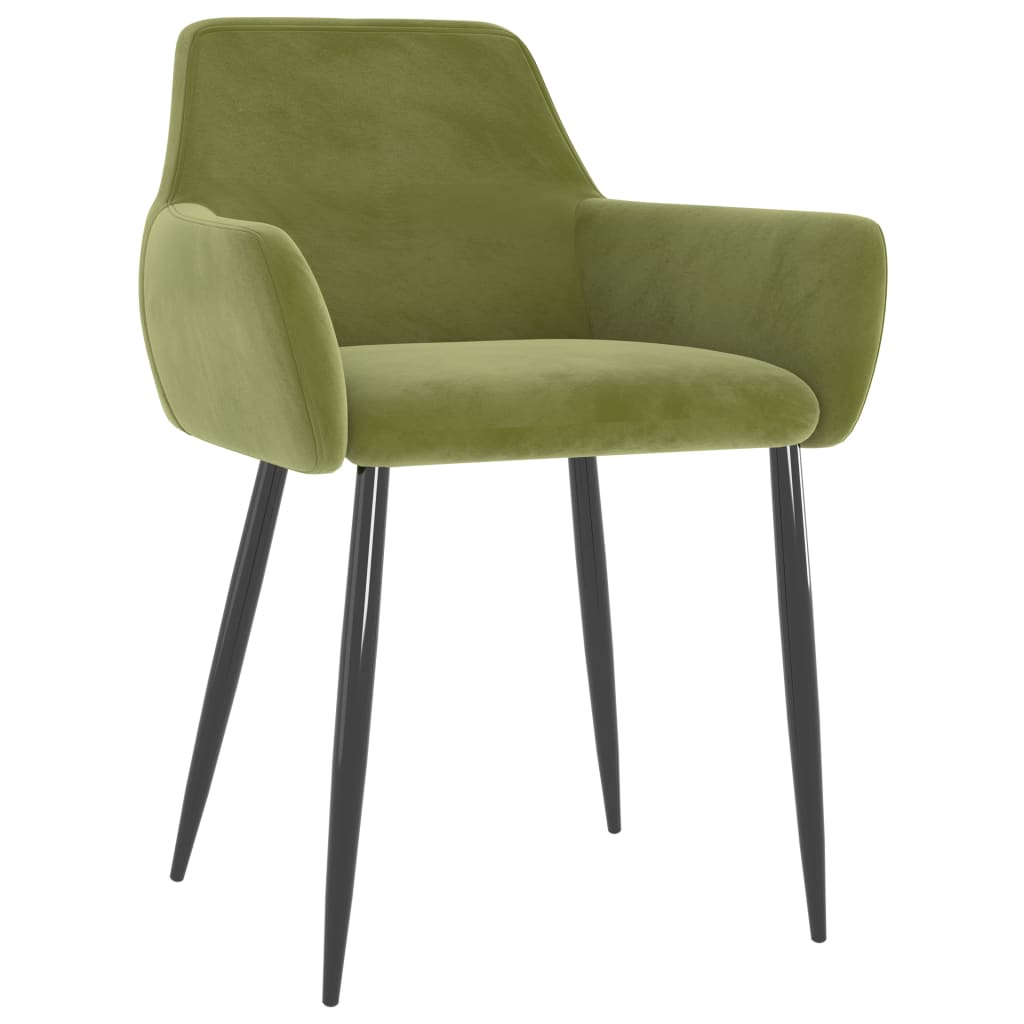 vidaXL Dining Chairs 2 pcs Light Green Velvet