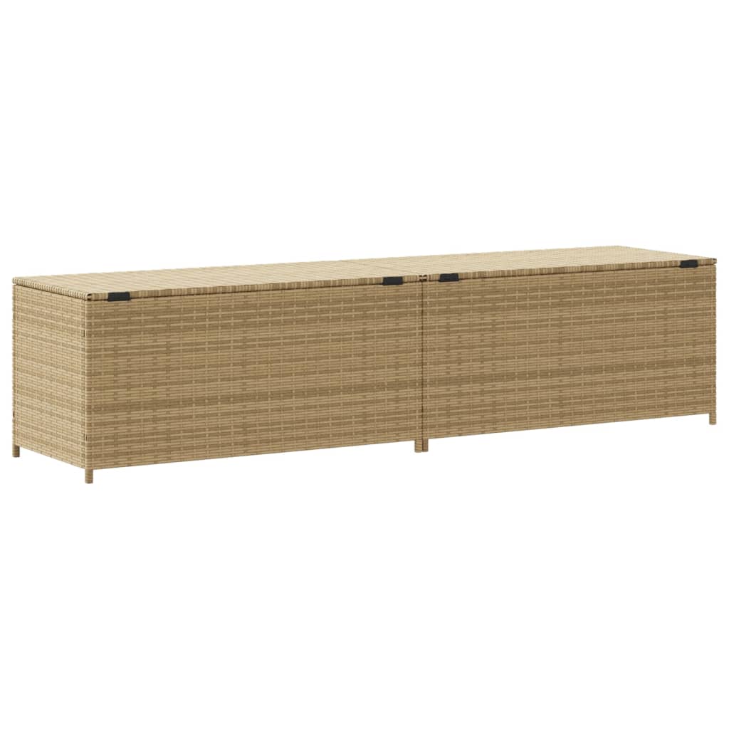 vidaXL Garden Storage Box Mix Beige 123.9 Gal Poly Rattan