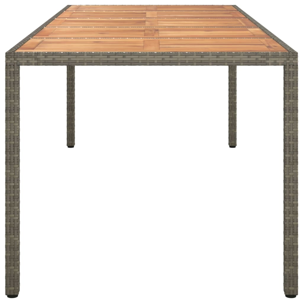 vidaXL Patio Table Gray 98.4"x39.4"x29.5" Poly Rattan