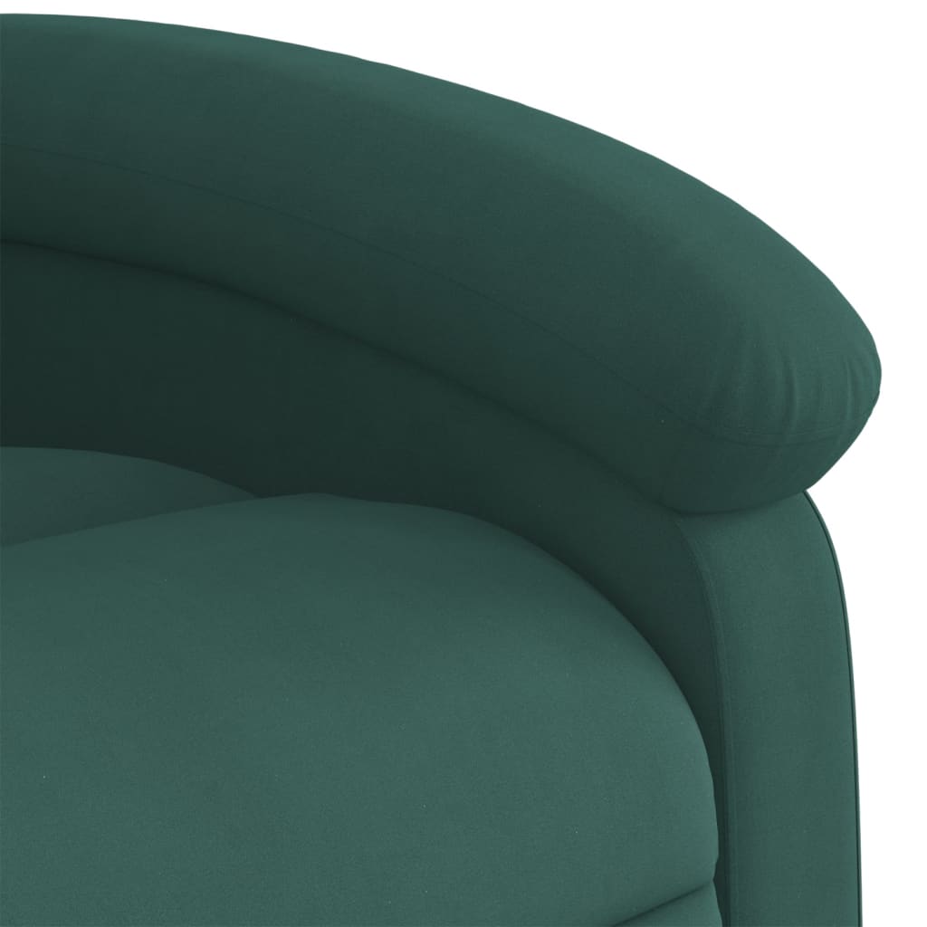 vidaXL Massage Recliner Chair Dark Green Velvet