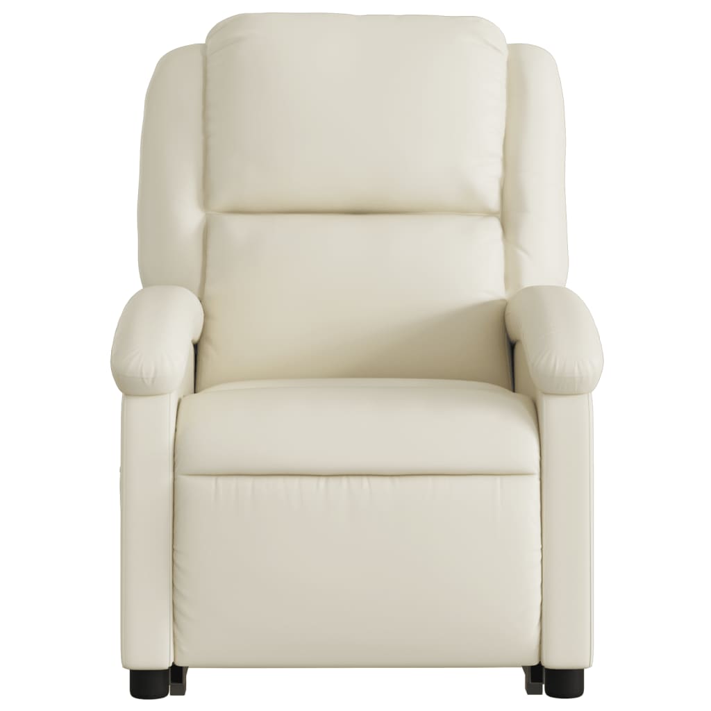 vidaXL Stand up Recliner Chair Cream Faux Leather