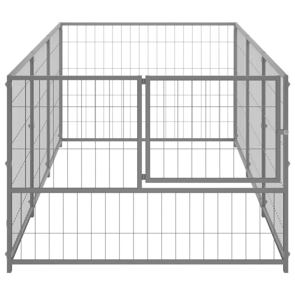 vidaXL Dog Kennel Silver 32.3 ft² Steel