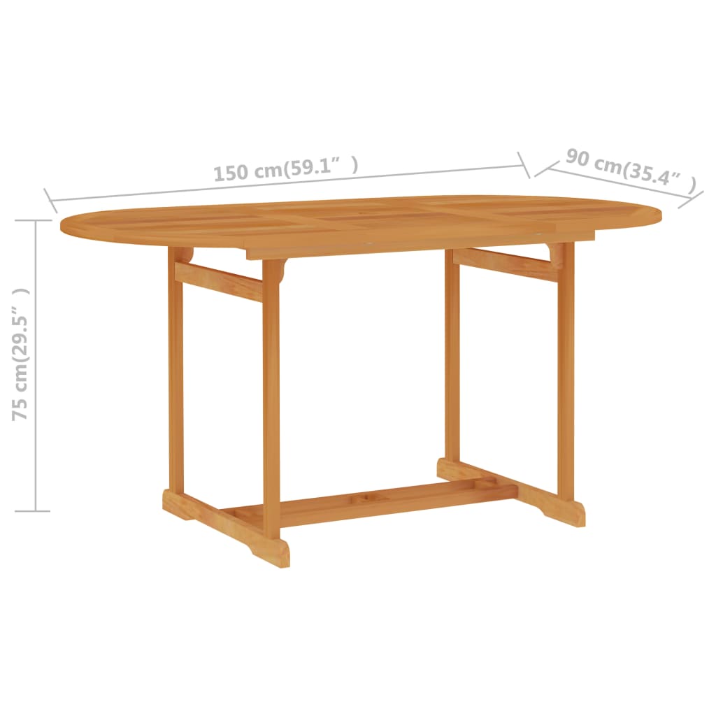 vidaXL 7 Piece Patio Dining Set with Cushions Solid Teak Wood