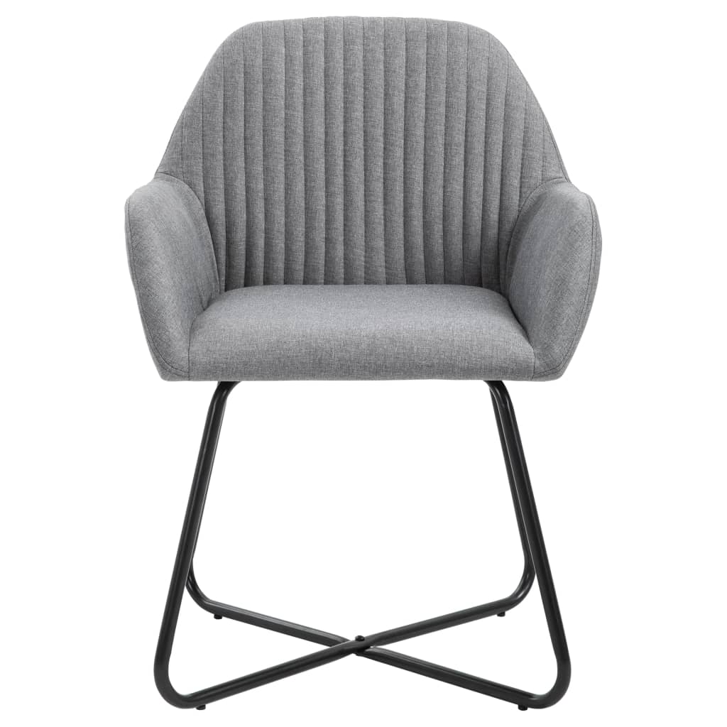 vidaXL Dining Chairs 4 pcs Light Gray Fabric