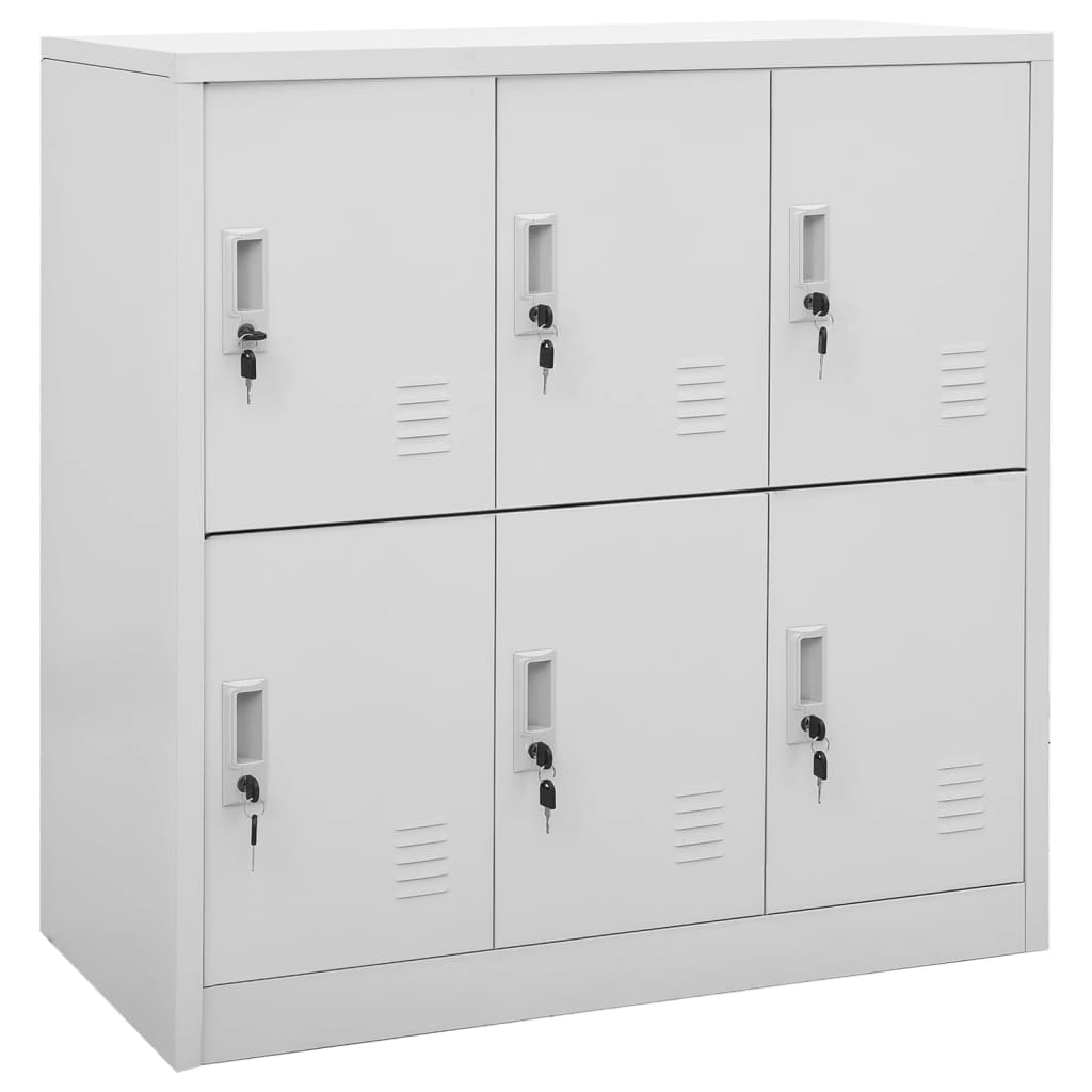 vidaXL Locker Cabinet Light Gray 35.4"x17.7"x36.4" Steel