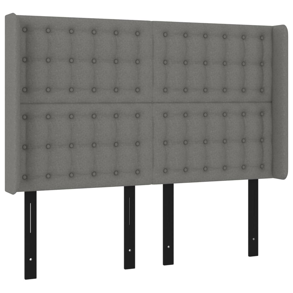 vidaXL LED Headboard Dark Gray 57.9"x6.3"x46.5"/50.4" Fabric