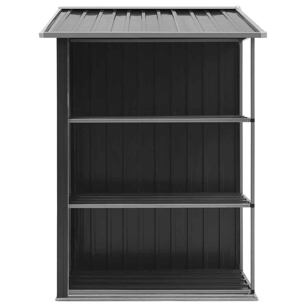 vidaXL Garden Shed with Rack Anthracite 80.7"x51.2"x72" Iron