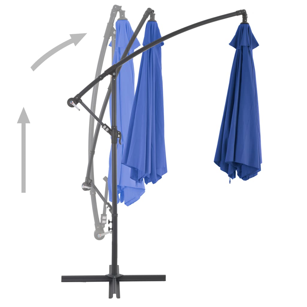 vidaXL Cantilever Garden Parasol with Aluminum Pole 118.1" Blue