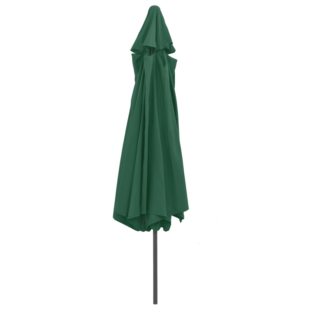 vidaXL Outdoor Parasol with Metal Pole 153.5" Green