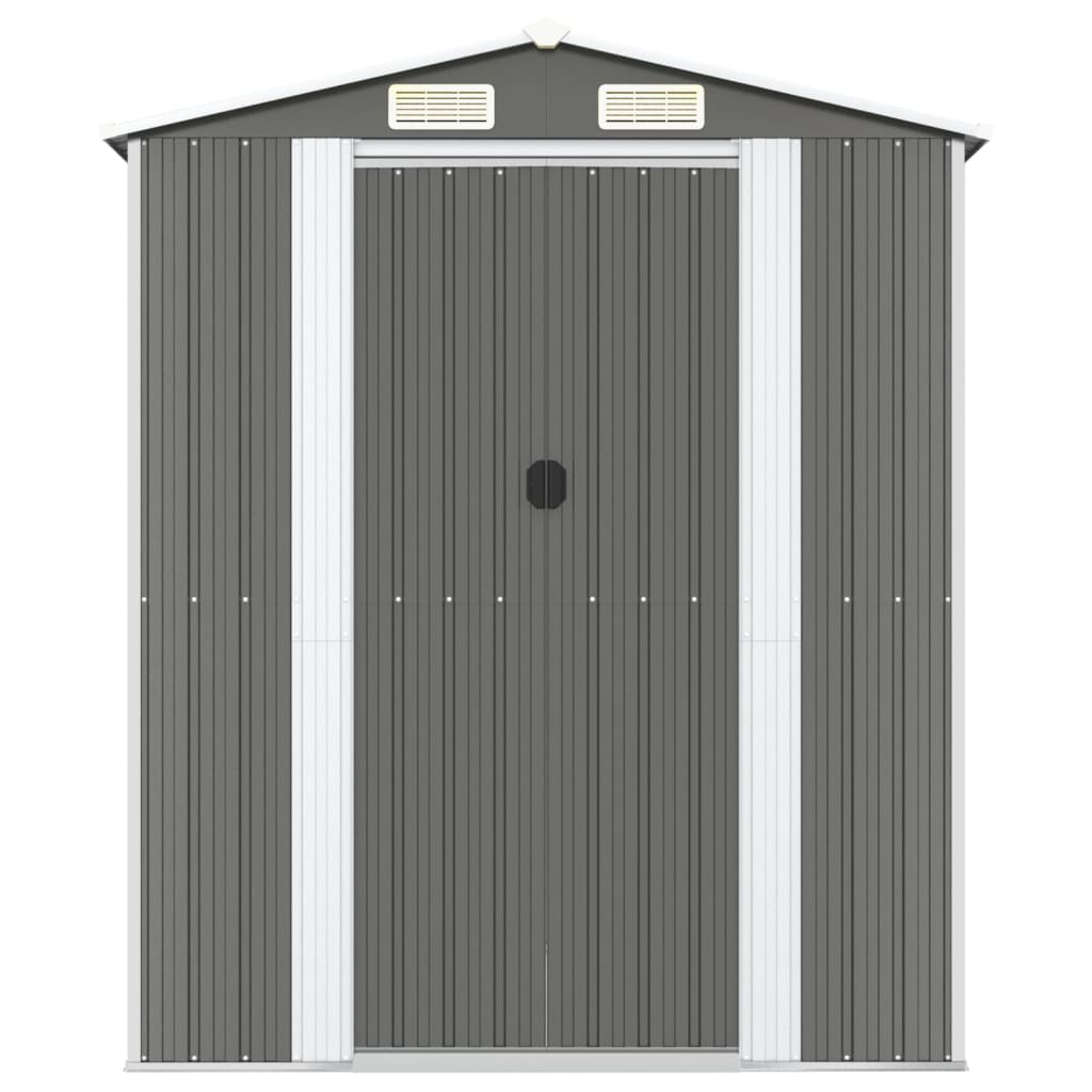 vidaXL Garden Shed Light Gray 75.6"x336.6"x87.8" Galvanized Steel