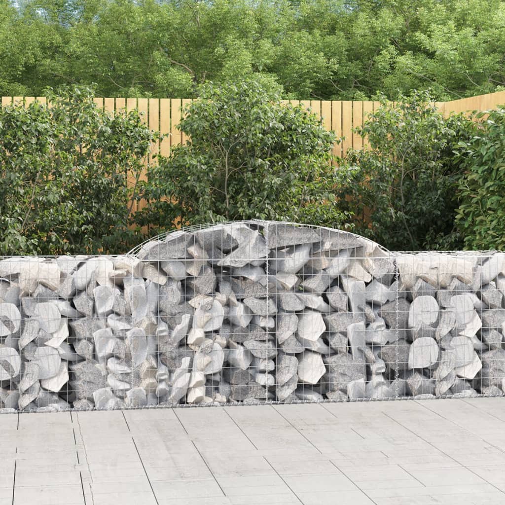 vidaXL Arched Gabion Basket 118.1"x19.7"x31.5"/39.4" Galvanized Iron