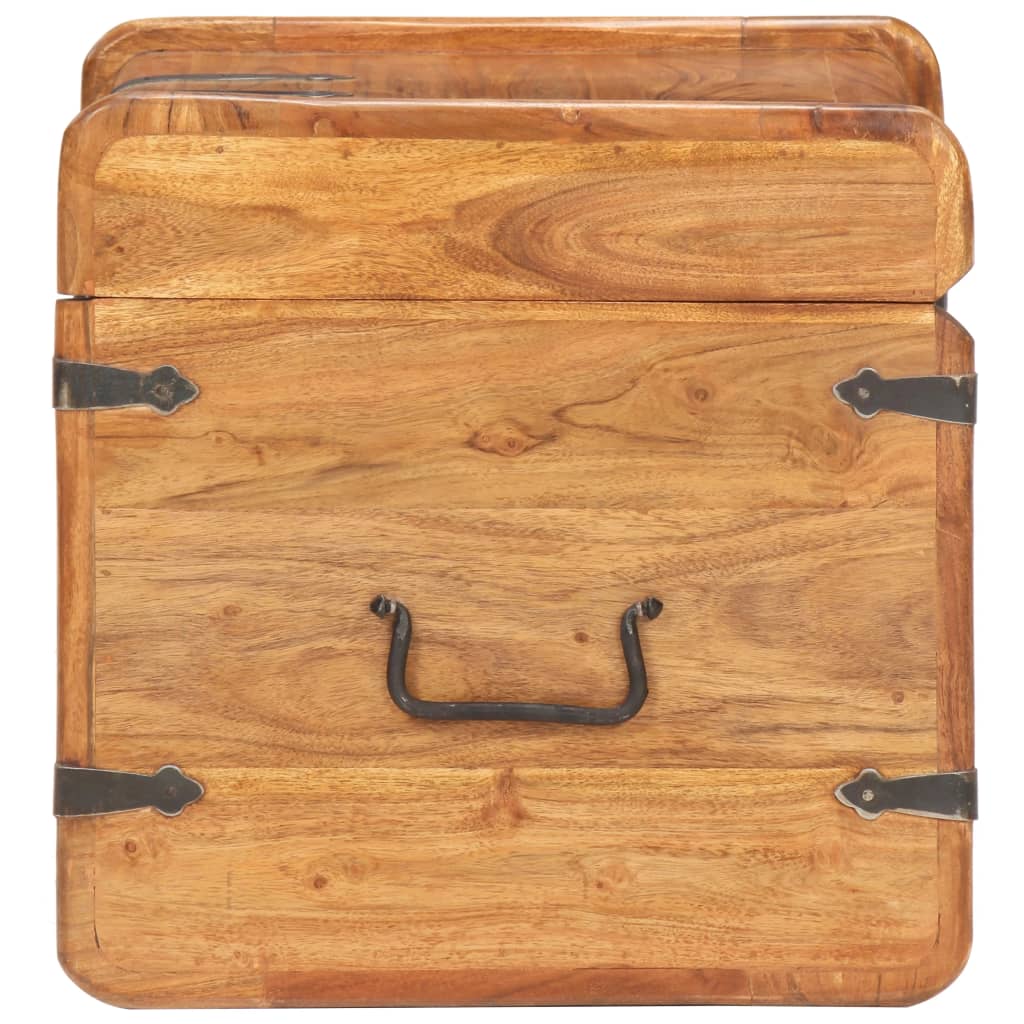 vidaXL Chest 15.7"x15.7"x15.7" Solid Acacia Wood