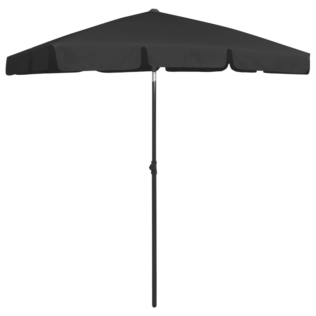 vidaXL Beach Parasol Black 70.9"x47.2"