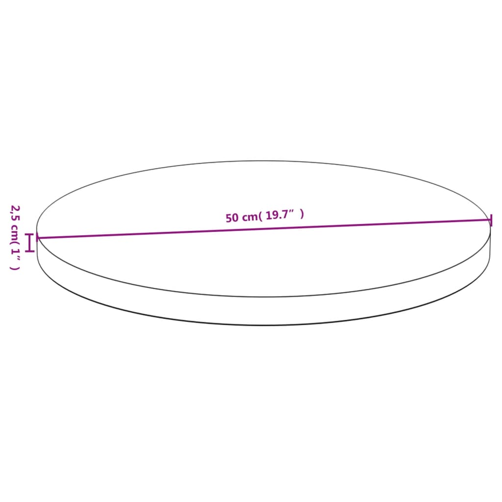 vidaXL Table Top Ø19.7"x1" Bamboo