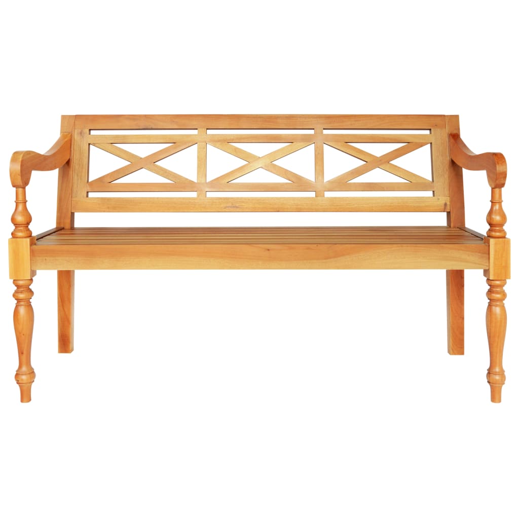 vidaXL Batavia Bench 48.4" Solid Mahogany Wood Light Brown