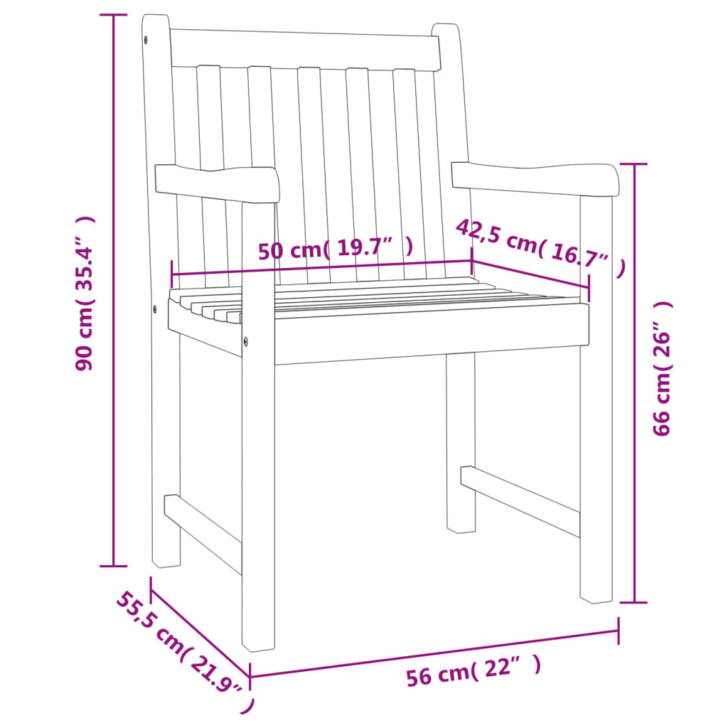 vidaXL 5 Piece Patio Dining Set Solid Wood Acacia