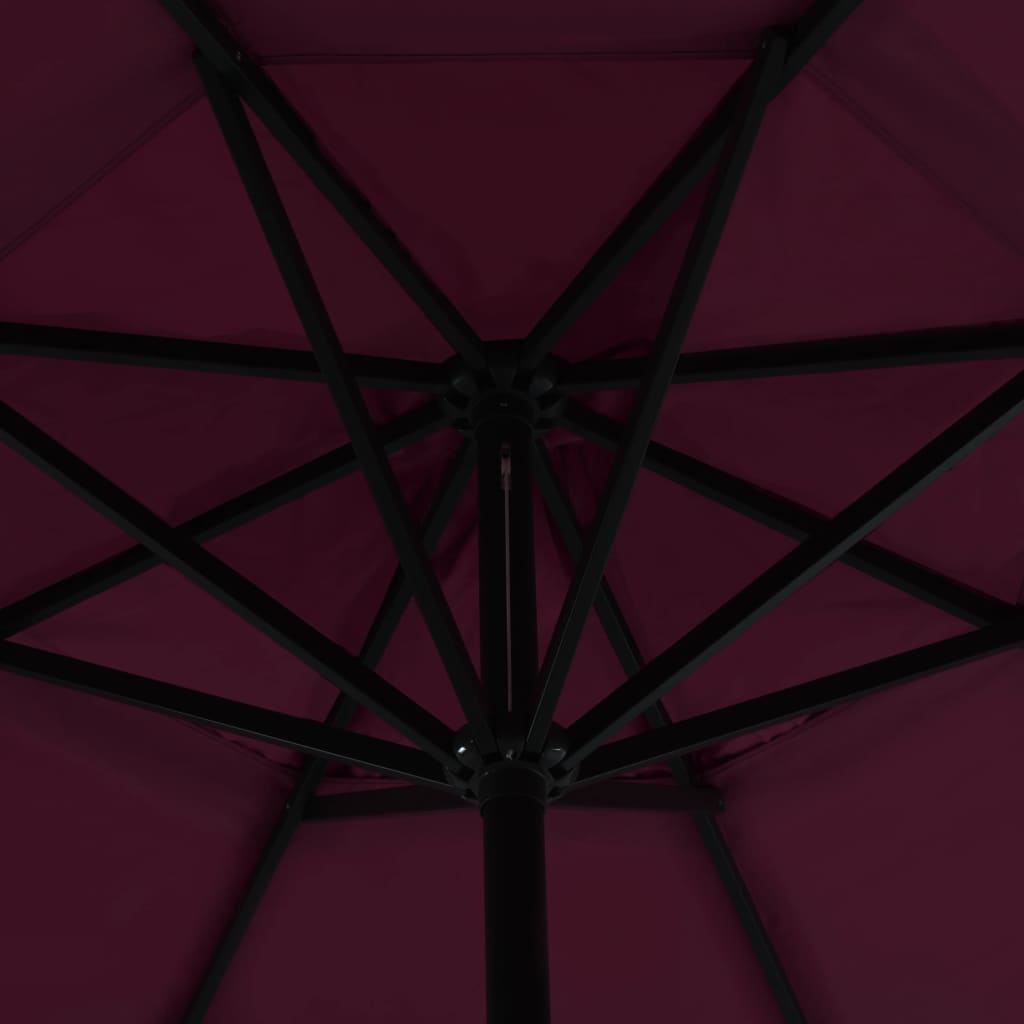 vidaXL Garden Parasol with Aluminum Pole 196.9" Bordeaux Red