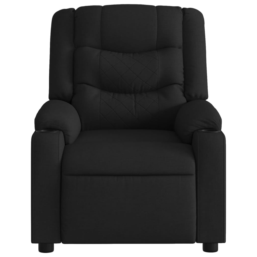 vidaXL Massage Recliner Chair Black Fabric