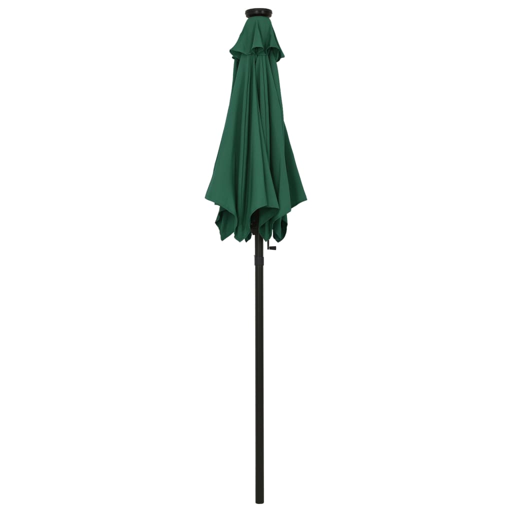 vidaXL Garden Parasol with LED Lights Green 78.7"x83.1" Aluminum