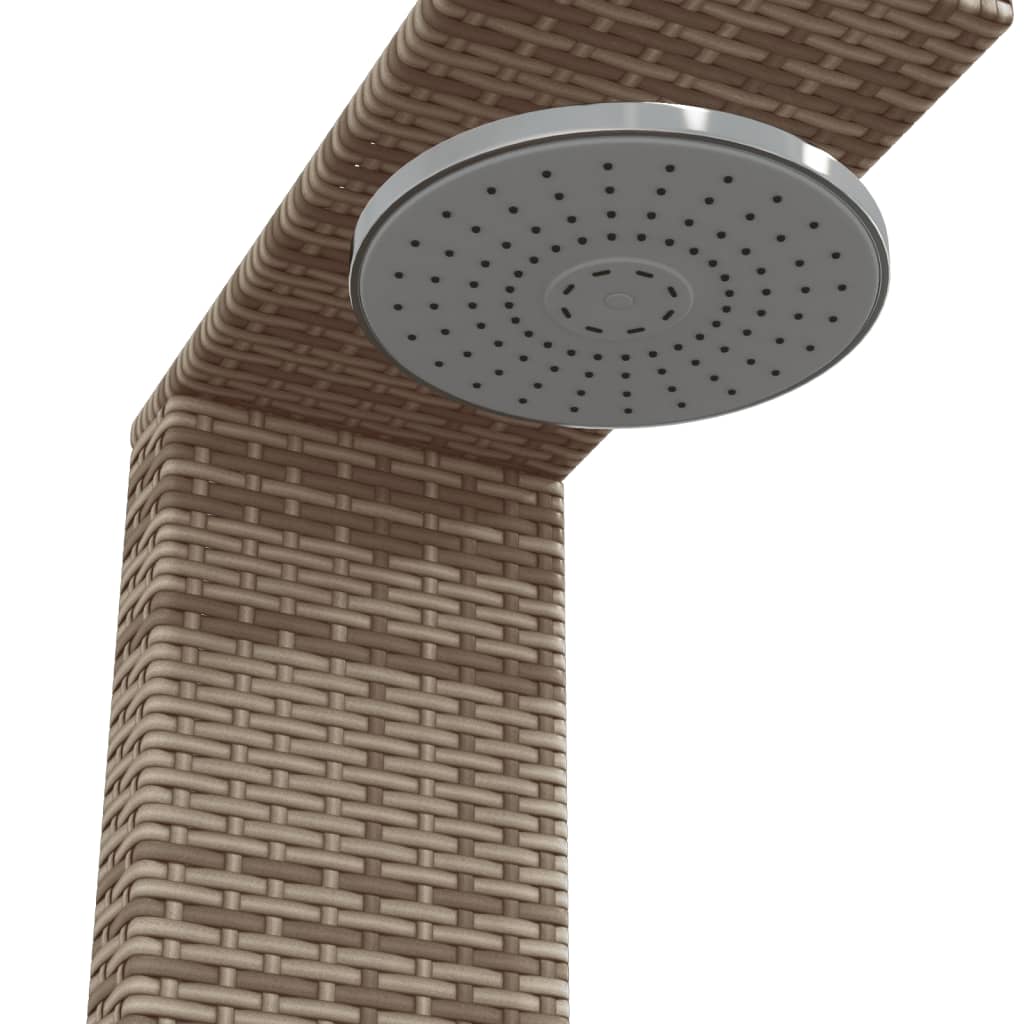 vidaXL Outdoor Shower Gray 39.4"x39.4"x95.1" Poly Rattan and Acacia Wood