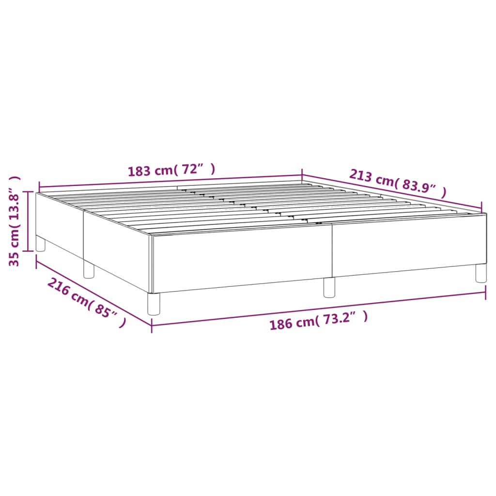 vidaXL Bed Frame Light Gray 72"x83.9" California King Fabric