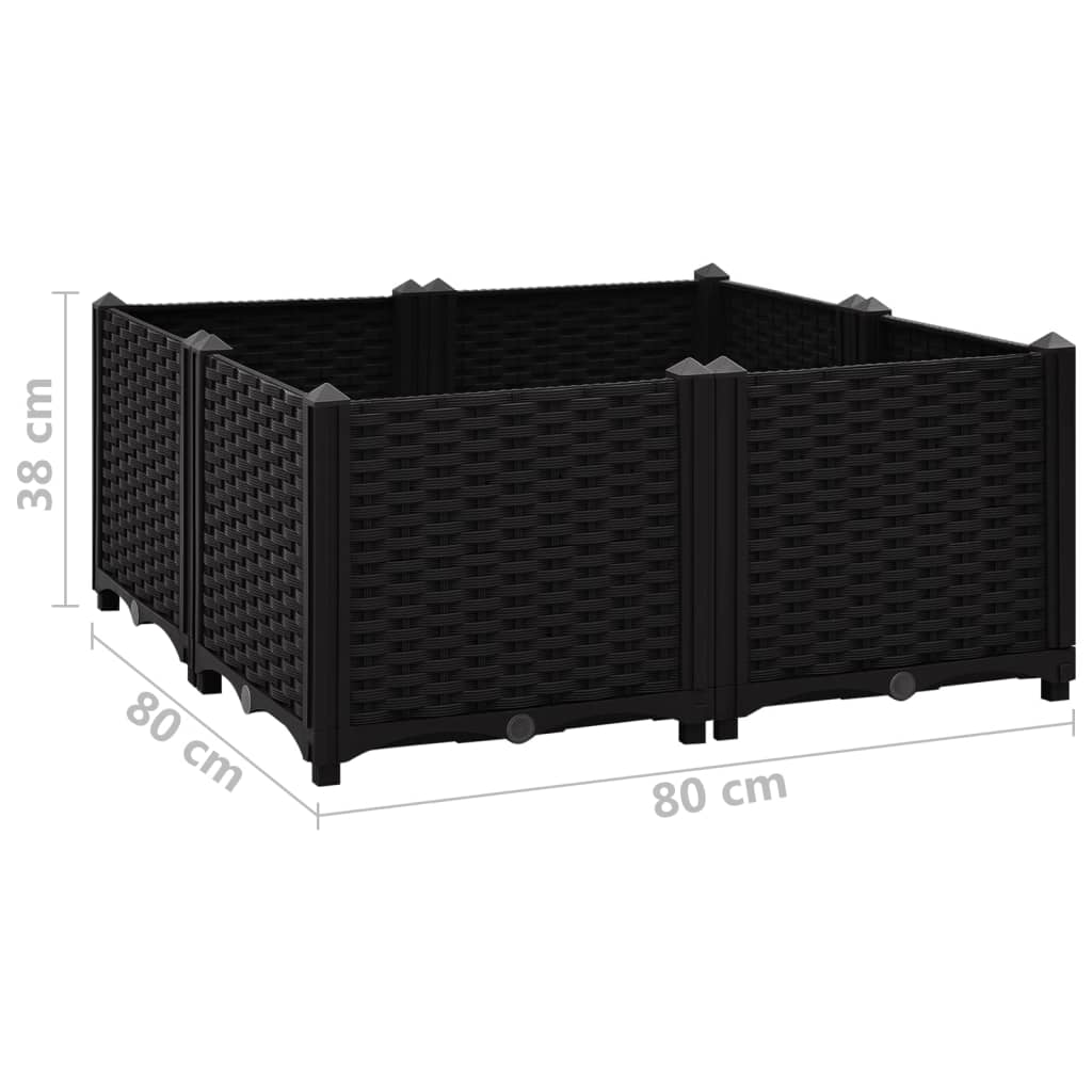 vidaXL Raised Bed 31.5"x31.5"x15" Polypropylene