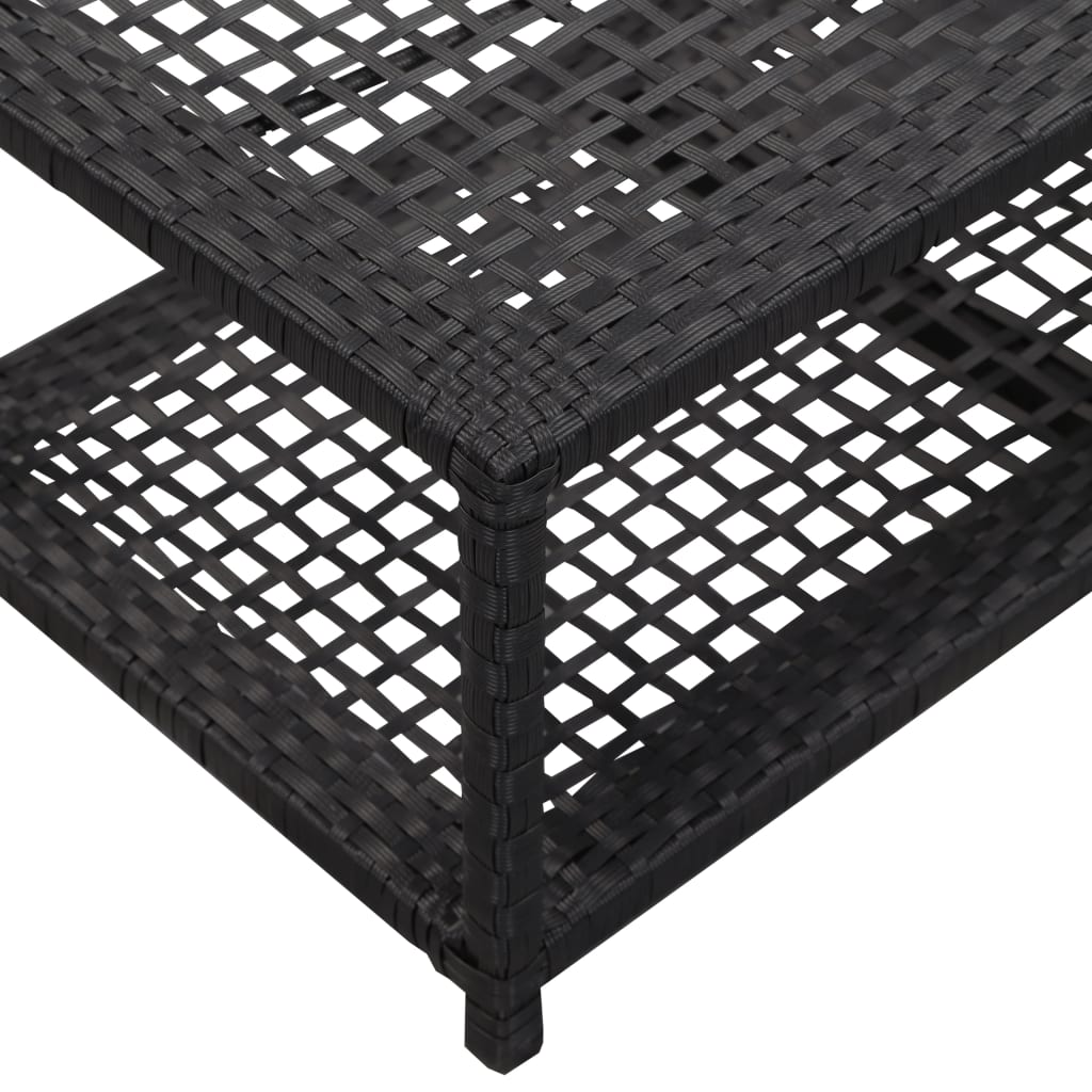 vidaXL Shoe Bench Black 31.5"x15.7"x11.8" Poly Rattan