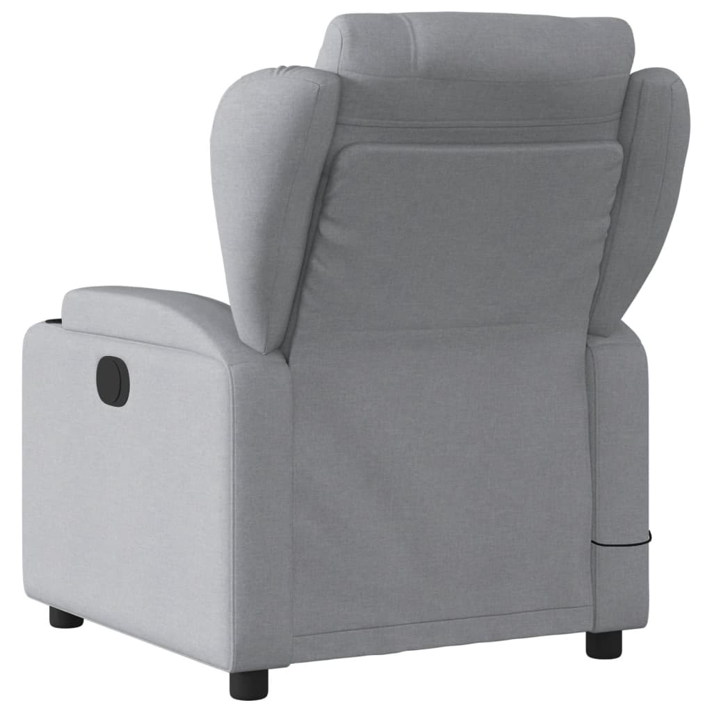 vidaXL Massage Recliner Chair Light Gray Fabric