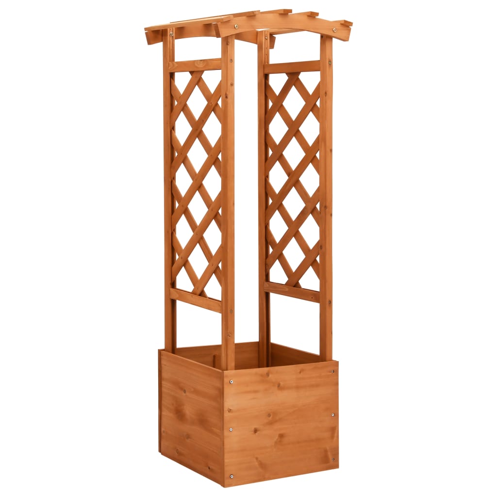 vidaXL Trellis Planter with Arch 19.3"x15.4"x51.2" Firwood