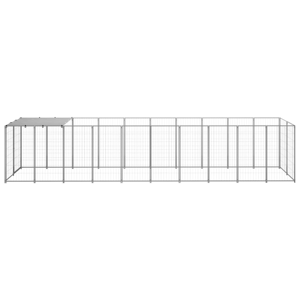 vidaXL Dog Kennel Silver 65.1 ft² Steel