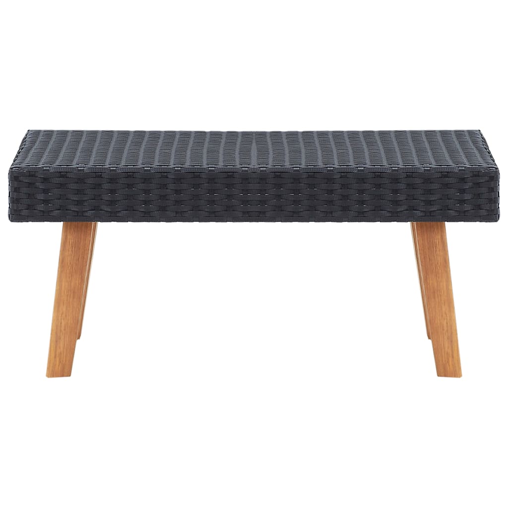 vidaXL Patio Coffee Table Poly Rattan Black