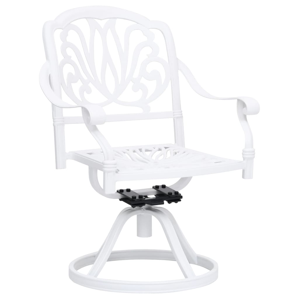 vidaXL 3 Piece Bistro Set Cast Aluminum White