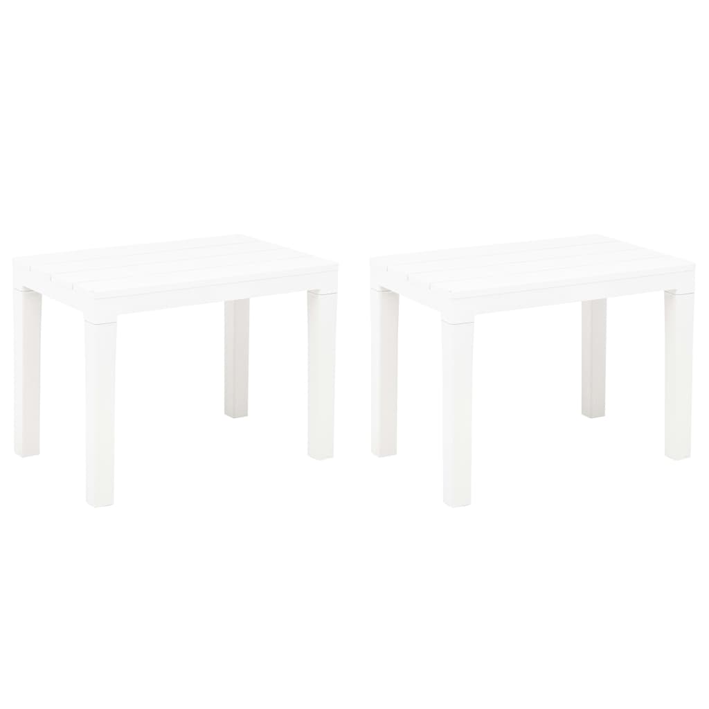 vidaXL Patio Benches 2 pcs White Plastic