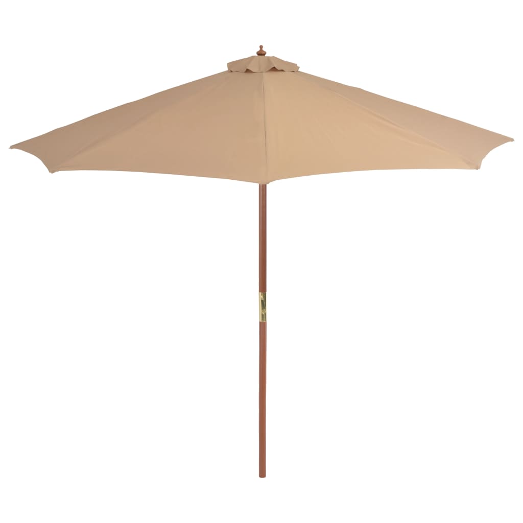 vidaXL Outdoor Parasol with Wooden Pole 118.1" Taupe