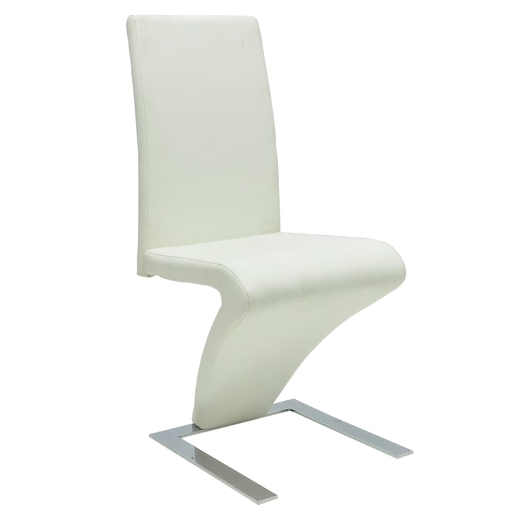 vidaXL Dining Chairs 2 pcs White Faux Leather