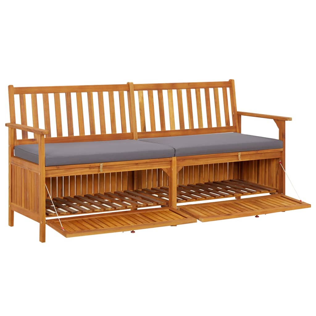 vidaXL Storage Bench with Cushion 66.9" Solid Wood Acacia