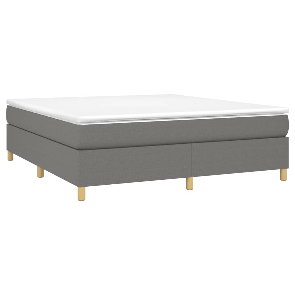 vidaXL Bed Frame Dark Gray 76"x79.9" King Fabric