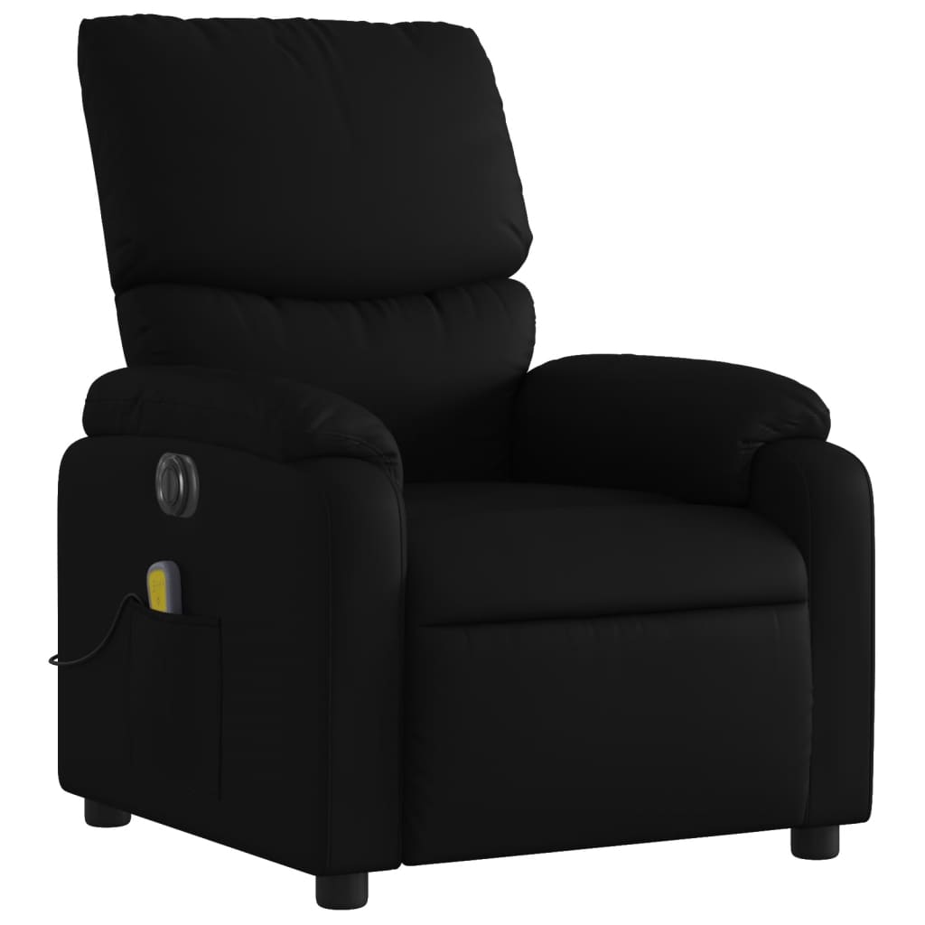 vidaXL Electric Massage Recliner Chair Black Faux Leather