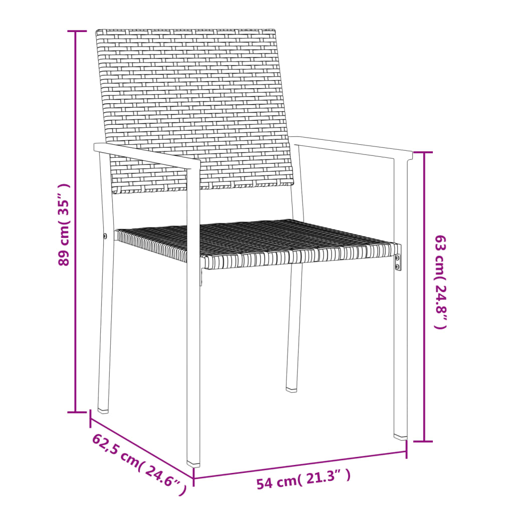 vidaXL 5 Piece Patio Dining Set Poly Rattan and Steel