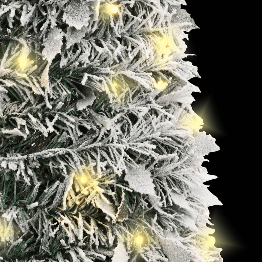 vidaXL Artificial Christmas Tree Pop-up Flocked Snow 150 LEDs 70.9"