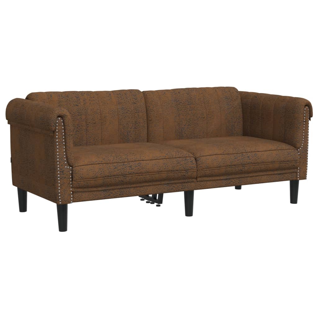 vidaXL 2 Piece Sofa Set Brown Velvet