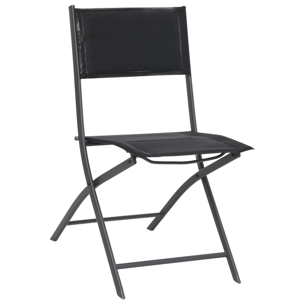 vidaXL Folding Patio Chairs 4 pcs Steel and Textilene