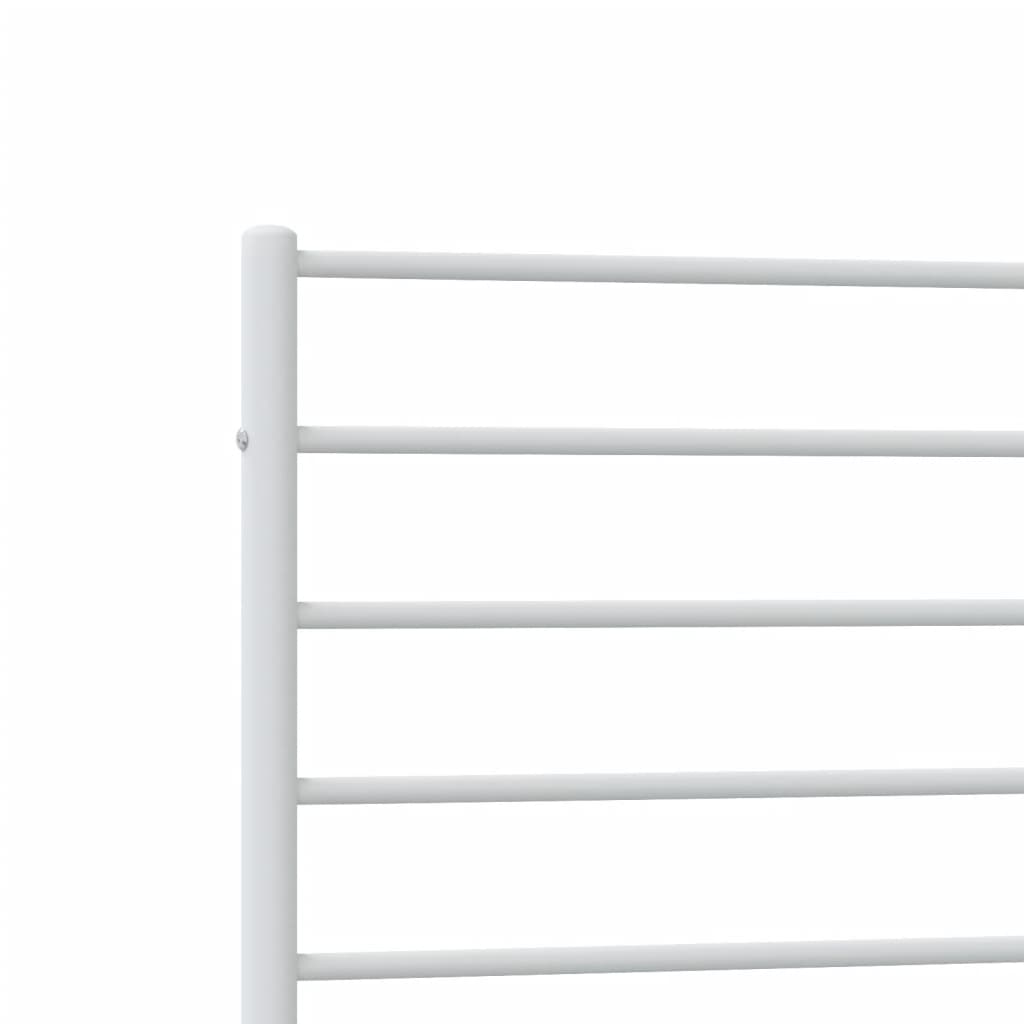 vidaXL Metal Bed Frame without Mattress with Footboard White 39.4"x74.8"